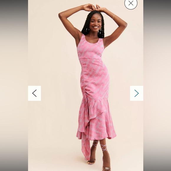 ANTHROPOLOGIE | Amira Haroon Ruffled Hem Midi Dress - Picture 1 of 6